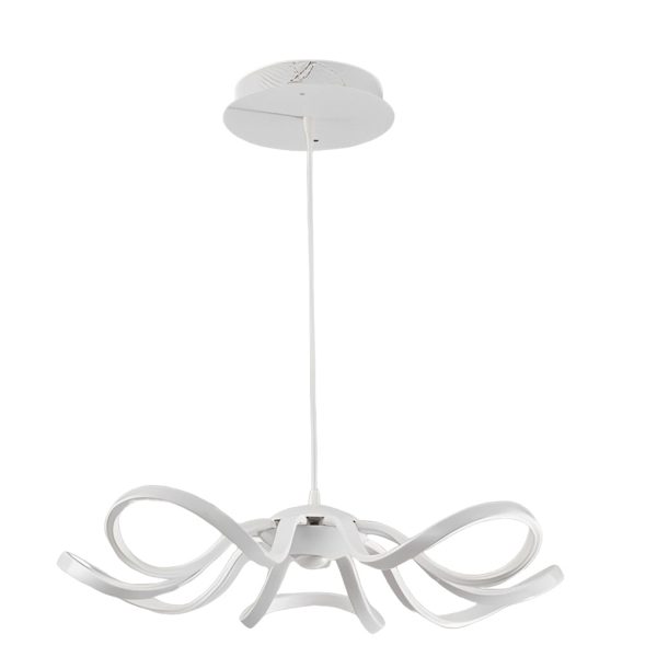 Curves Flower Petals Stepless Dimming White Nordic LED Chandelier - Image 16