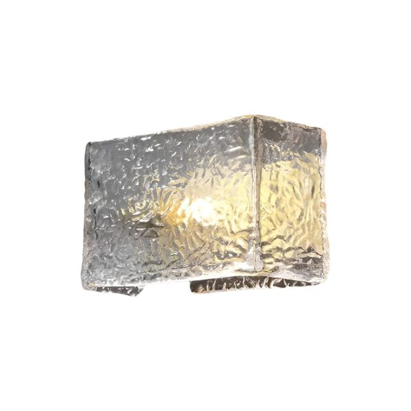 Elegant Rectangular Ripple Glass Bedside Wall Lamp - Modern Brass Fixture - Image 7