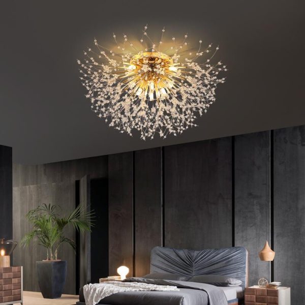Modern Creative Dandelion Crystal 5/6/8 Light Semi-Flush Mount Ceiling Light - Image 7