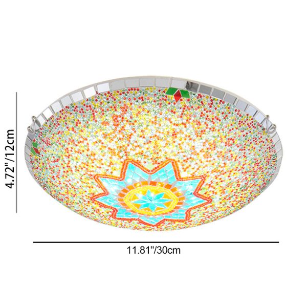 Traditional Tiffany Semicircle Hardware Glass 2/3/4 - Light Flush Mount Ceiling Light For Living Room - Image 4