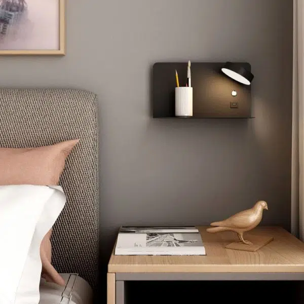 Modern Iron Square LED USB Rechargeable Wall Sconce Lamp - Image 3