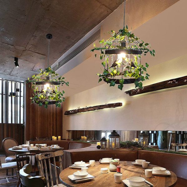 Retro Creative Plant Birdcage 1-Light Pendant Light - Image 3