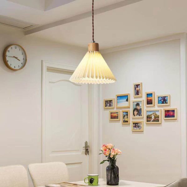 Nordic Minimalist Pleated Shade 1-Light Pendant Light - Image 2