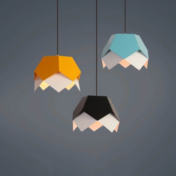 Modern Creative Colorful Geometric Lotus 1-Light Pendant Light - Image 5