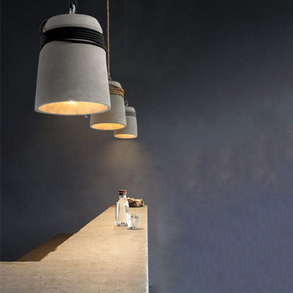 Industrial Cement Column Rope Wire 1-Light Pendant Light - Image 3