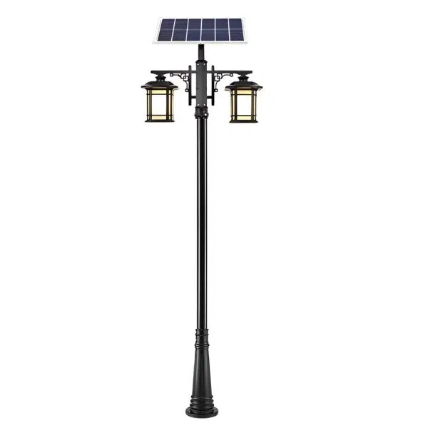 Vintage Waterproof 3 Step Dimming LED Solar Outdoor Pole Lights with Remote - Image 6