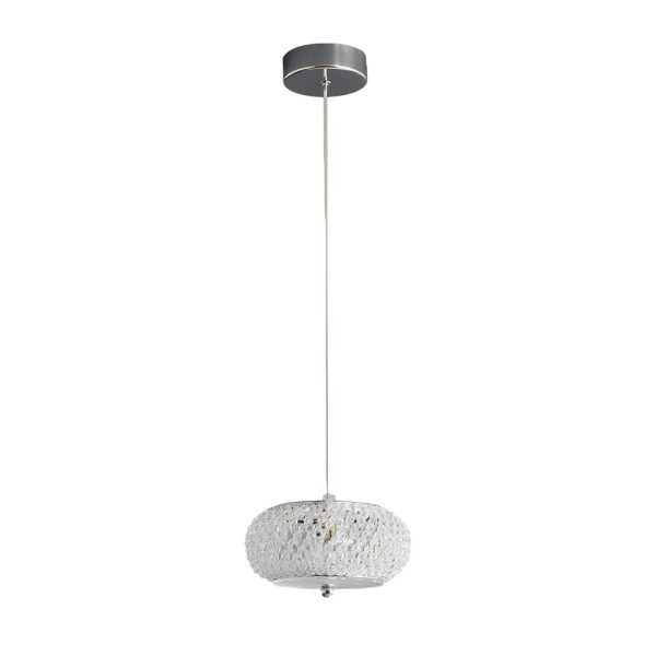 Small Round Drum Crystal LED 3 Step Dimming Luxury Modern Pendant Lights - Image 6
