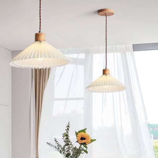 Nordic Minimalist Pleated Shade 1-Light Pendant Light - Image 3