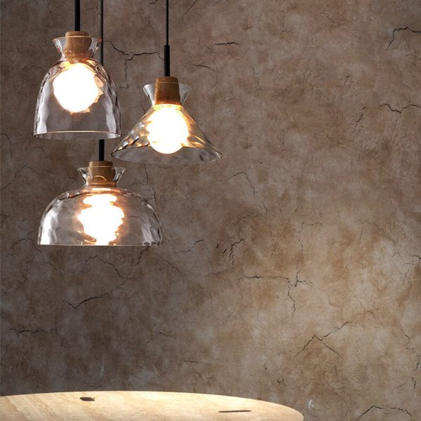 Nordic Clear Rippled Glass Shaded 1-Light Pendant Light - Image 2