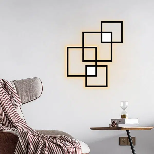 Minimalist Square Combination LED Iron Wall Sconce Lamp - Image 10