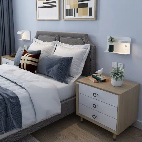 Modern Iron Square LED USB Rechargeable Wall Sconce Lamp - Image 5