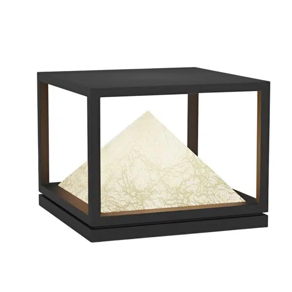 Square Mountain LED Waterproof IP65 Black Modern Solar Pillar Lights - Image 6