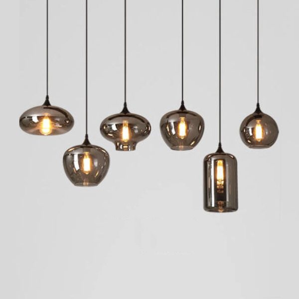 Modern Smoke Gray Glass 1-Light LED Pendant Light - Image 2