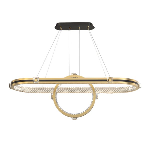 Long Oval Ring Luxury Three Step Dimming LED Modern Dining Room Chandelier - Image 6