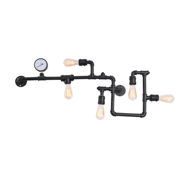 Vintage Iron Water Pipes Retro Creative Industrial Style Wall Light Fixture - Image 9