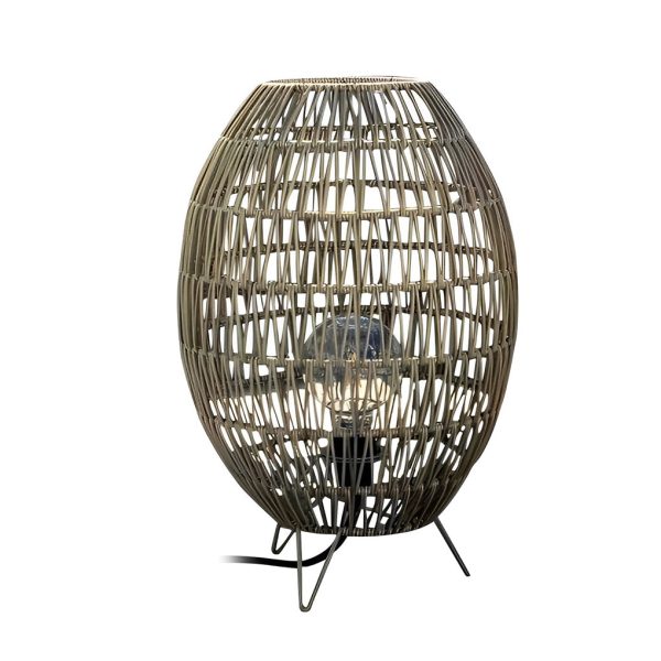 Spaceship Lighting Handmade Rattan Oval Cage Waterproof Outdoor Floor Lamp - Image 7