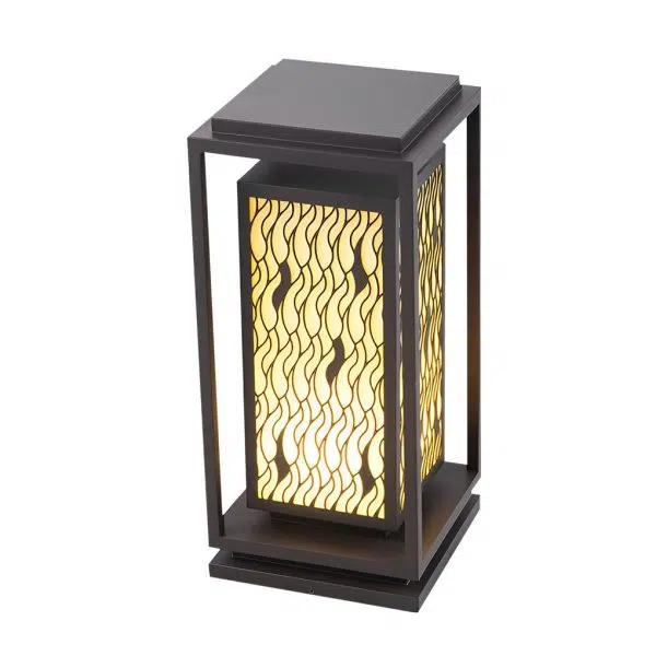 Square Retro Waterproof LED Black Vintage Outdoor Pathway Lights Lawn Lamp - Image 6