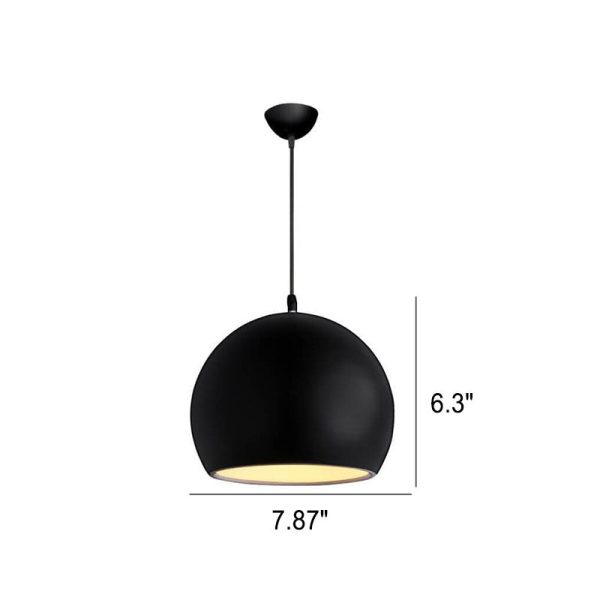 Modern Solid Color Round Head Iron 1-Light Pendant Light - Image 13