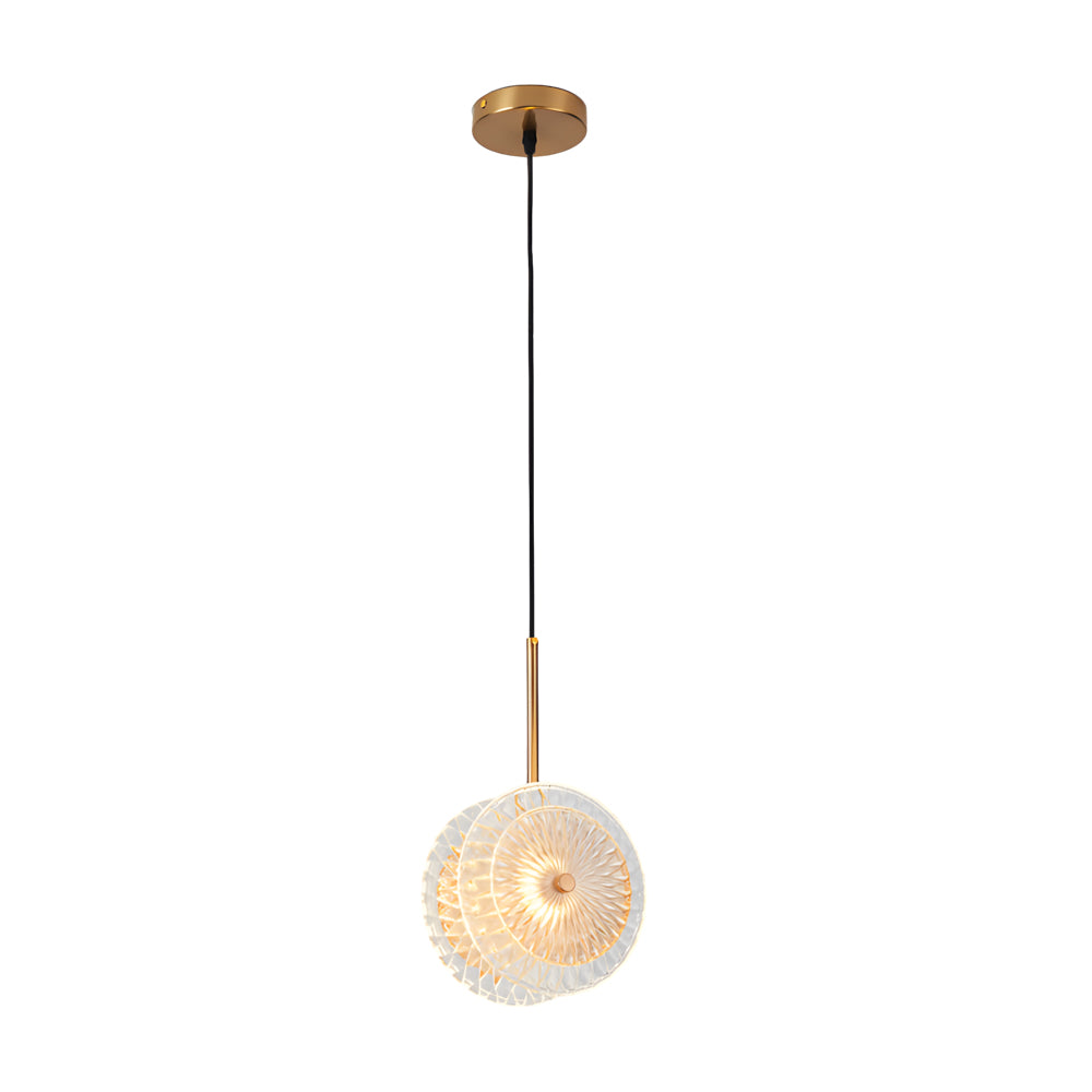 1-7f10f2a0-015d-4036-8e7a-516a428eea13.jpg Modern Crystal Glass Disc Pendant Light with LED 1-Light Round Hanging Lamp - Image 7