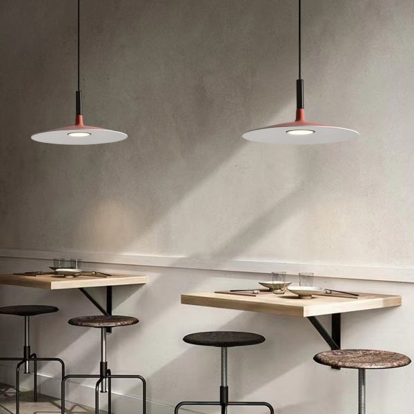 Flat Circular LED Nordic Pendant Lighting Hanging Ceiling Lights - Image 2