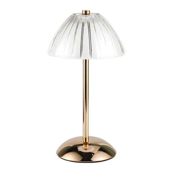 Battery Operated LED Brushed Brass Metal Table Lamp - Image 8