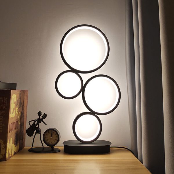 Minimalist 4-Circle Ring LED Table Lamp - Image 4