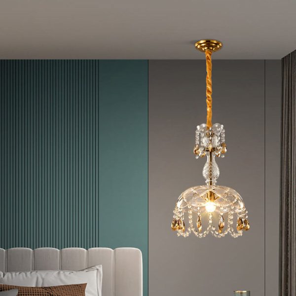 Modern Luxury Crystal Hanging Dome 1-Light Pendant Light - Image 5