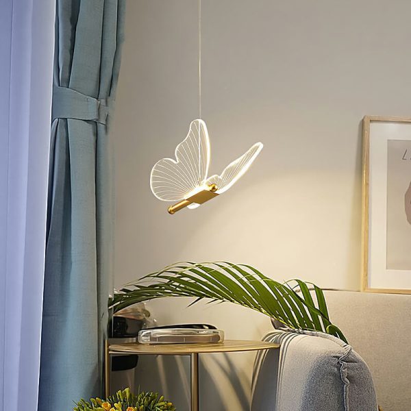 Minimalist Acrylic Butterfly LED Pendant Light - Image 5