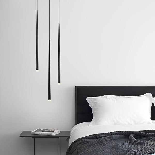 Minimalist Conical Long Tube Design COB Black Nordic Pendant Light - Image 3