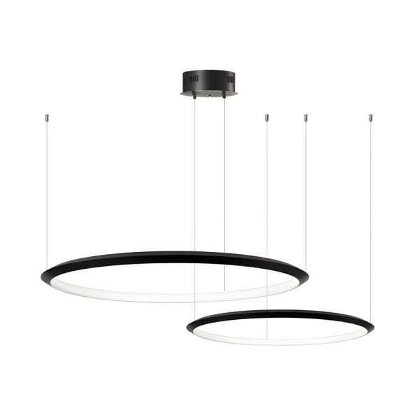 Black Ring Chandelier LED Pendant - Image 9