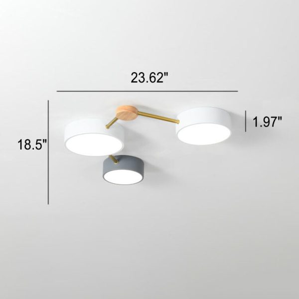 Scandinavian Minimalist Solid Wood Iron LED Flush Mount Lighting - Image 18