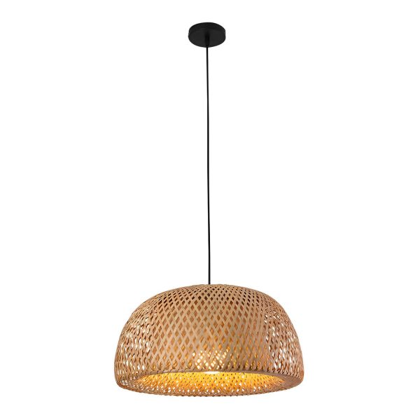 Creative Hand-woven Bamboo Lantern Three Step Dimming LED Chandelier - Image 9