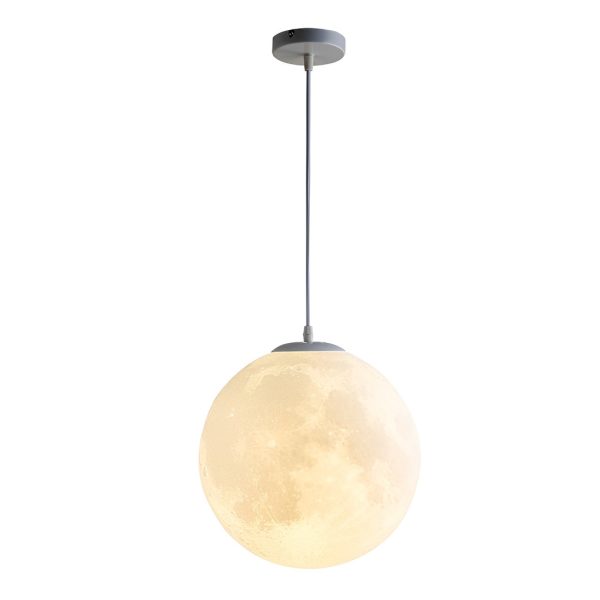 Round Moon Lunar 3D Creativity White Pendant Lamp Hanging Ceiling Lamp - Image 19