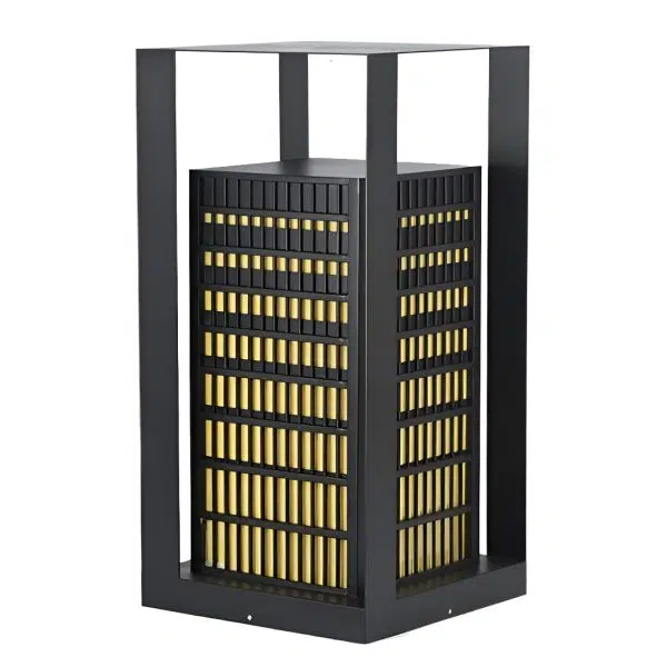 Black Industrial LED Outdoor Pathway Lantern - Building-Inspired Cuboid Design - Image 10