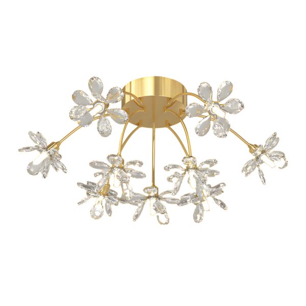 Crystal Flowers Dandelions Three Step Dimming Modern Ceiling Lights Fixture - Image 4