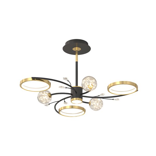Stars Rings Flowers Branches Crystal 3 Step Dimming Modern Ceiling Lights - Image 5