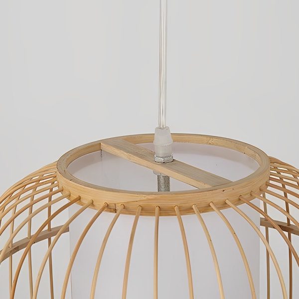 Light Burlywood Innovatively Shaped Bamboo Hand Woven Pendant Light - Image 7