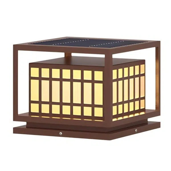 Square LED Waterproof Brown Modern Outdoor Deck Post Lights Pillar Light - Image 8