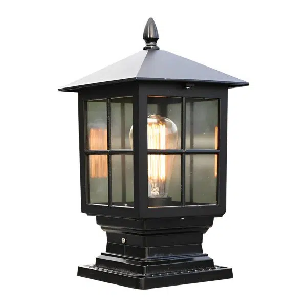 Traditional Square Waterproof LED Black Classic Solar Post Caps Lights - Image 9