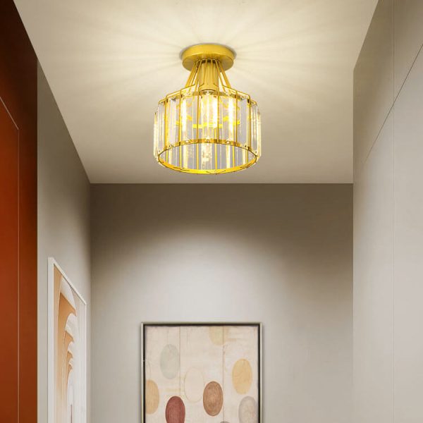 Modern Crystal Dome 1-Light Semi-Flush Mount Ceiling Light - Image 4