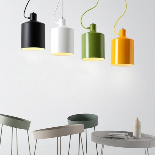 Nordic Macaron Bottle Shaped 1-Light Aluminum Pendant Light - Image 5