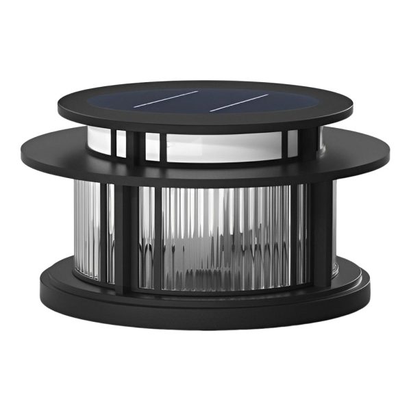 Round Waterproof Led Black Modern Solar Fence Post Lights Pillar Light - Image 7