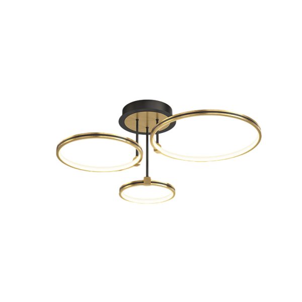 3/5/6 Rings Three Step Dimming Gold Modern Ceiling Lights with Leather - Image 6