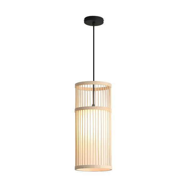 Creative Minimalist Bamboo Hand Woven LED Retro Modern Pendant Lights - Image 9