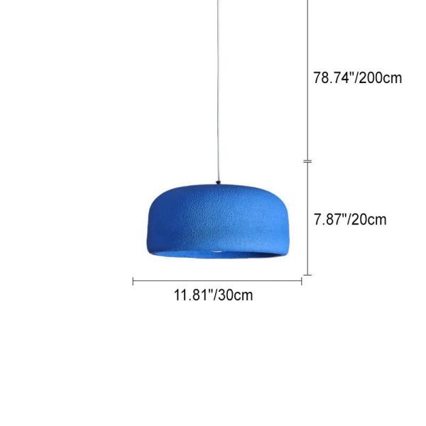Japanese Minimalist Matte Texture Resin Dome 1-Light Pendant Light - Image 7