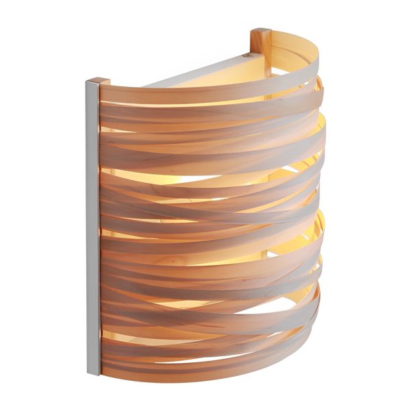 Semi-cylindrical Handmade Wood Decorative Modern Wall Lamp Atmosphere Light - Image 7