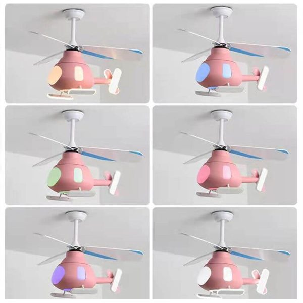 Cartoon Creative Aircraft Design LED Downrods Ceiling Fan Light - Image 13