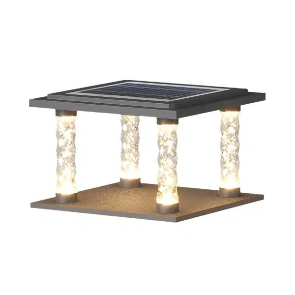 Bubbles Lamppost Square Waterproof LED Modern Solar Post Caps Lights - Image 8