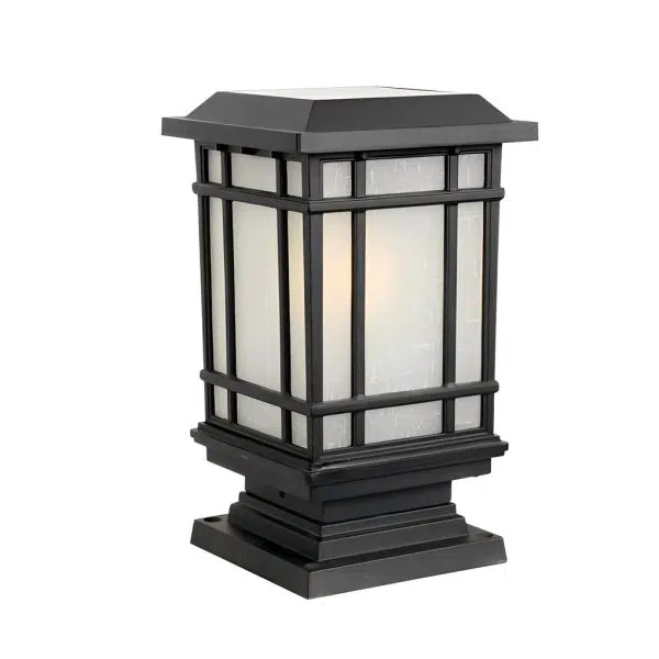 Outdoor Waterproof 3 Step Dimming Black Modern Solar Fence Post Lights - Image 7