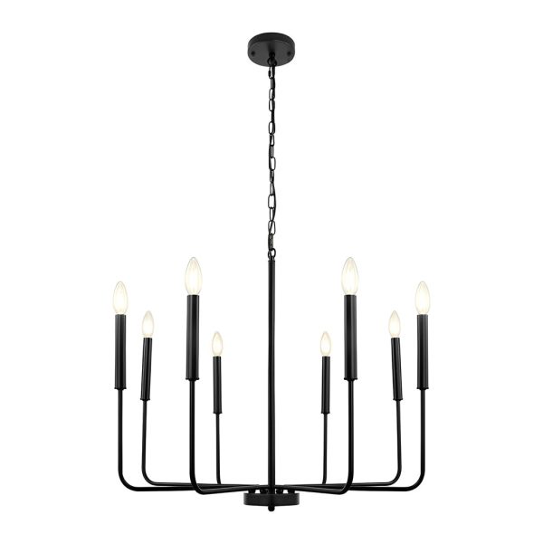 8 Lights Candlelight LED Three Step Dimming Industrial Style Chandelier - Image 8